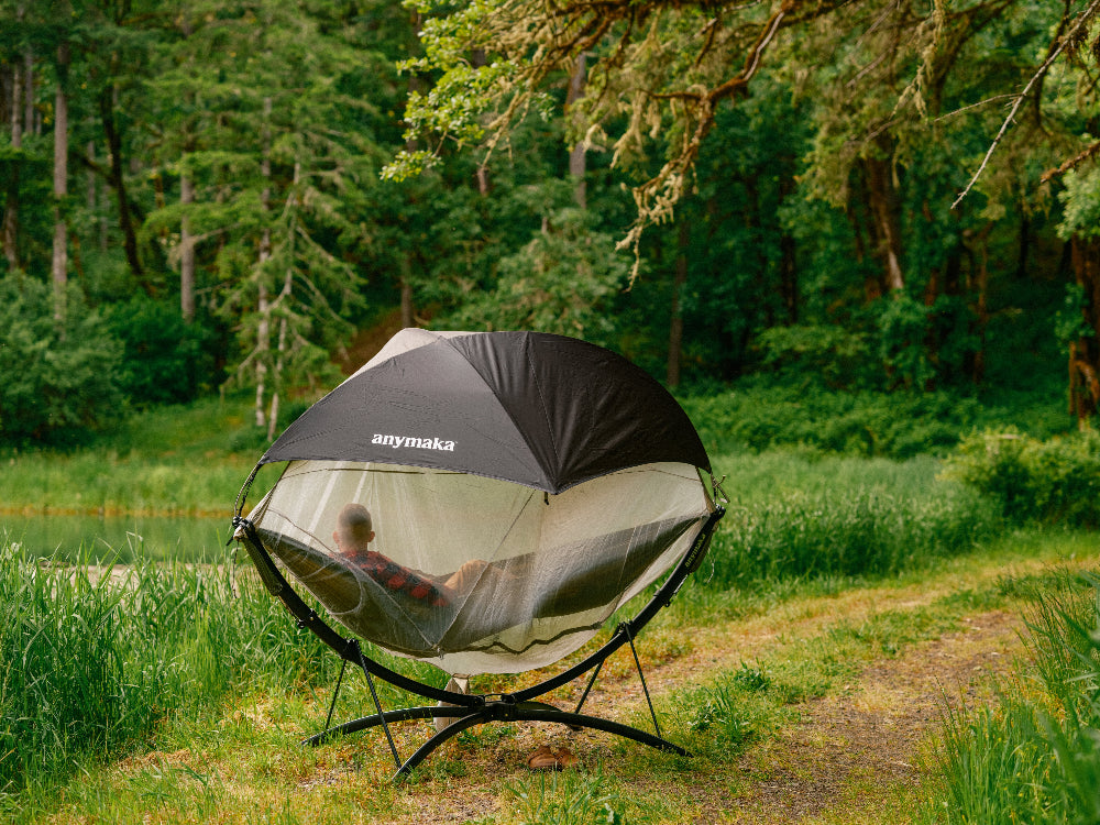 hamaca colgante con soporte