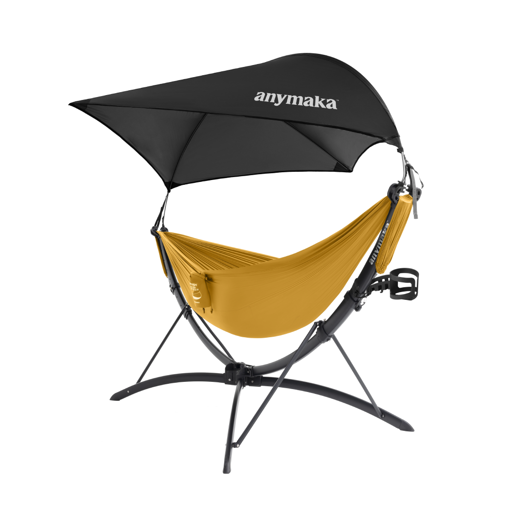 Kit completo de hamaca portátil: Soporte + Hamaca + Canopy + Bolso de transporte + Portavasos de REGALO + envío GRATIS