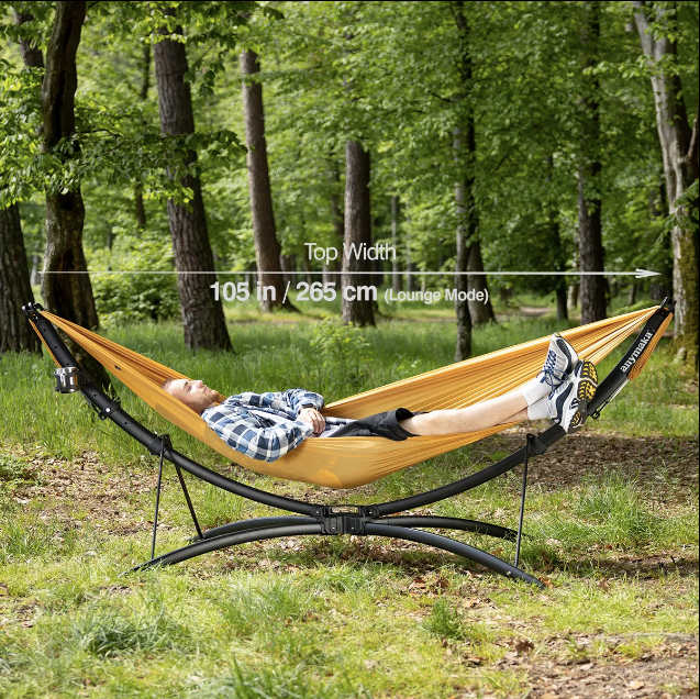 Kit básico de hamaca portátil: Soporte + Hamaca + Bolso transporte + Portavasos de REGALO + envío GRATIS